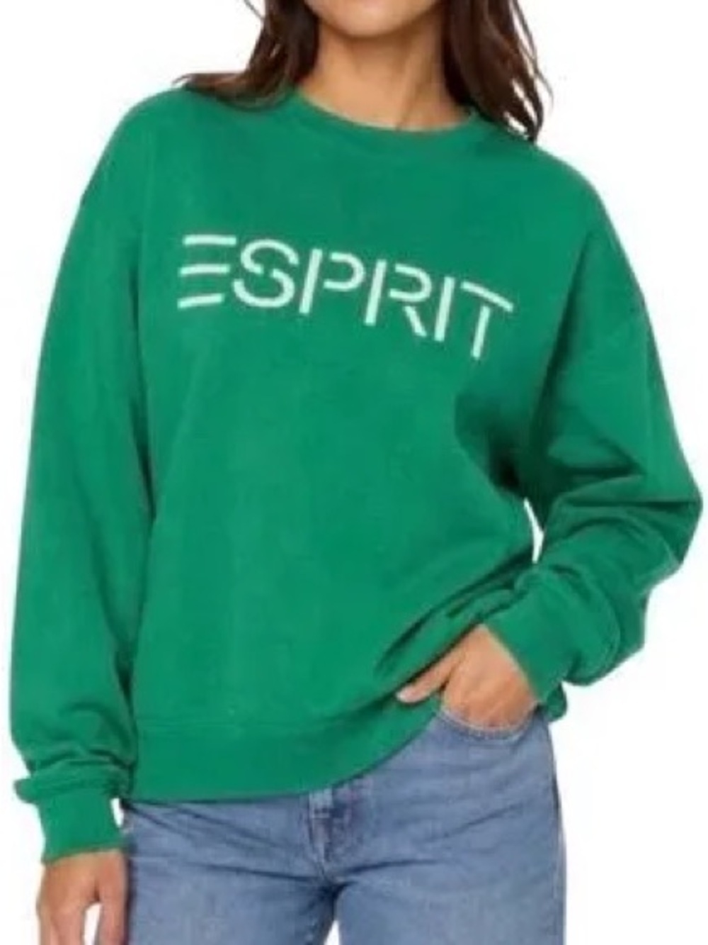 Esprit Green Logo Crewneck Sweatshirt - Picture 2 of 2